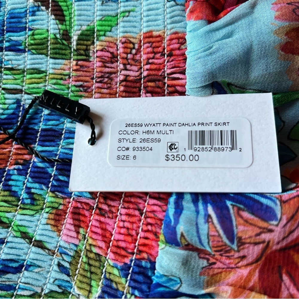 Milly - Wyatt Paint Dahlia Print Miniskirt - Size 6 - Picture 3 of 5